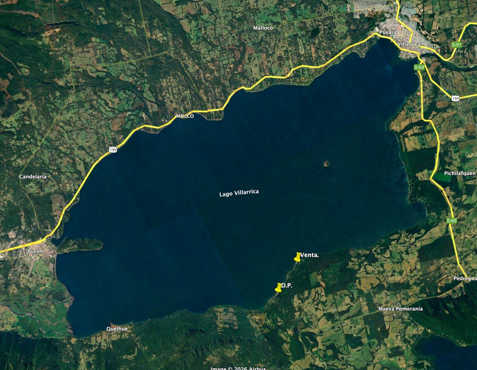 Terreno de 1,8 ha en la ribera norte del lago Villarrica